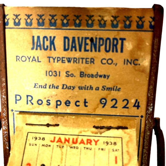 Vintage Advertising Desk Calander & Mirror 1938 - Picture 6 of 14